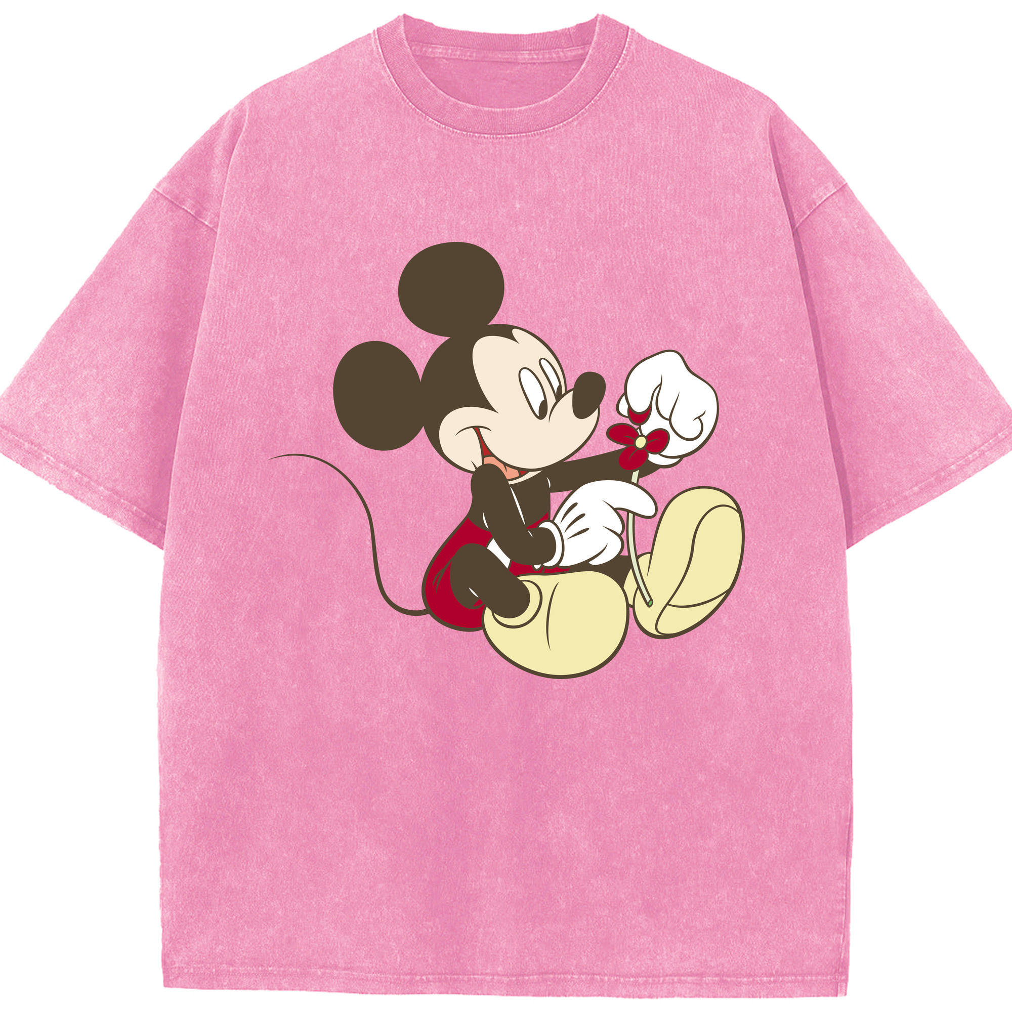 （画像用） ミッキーマウス Mickey Mouse 綿100% ヴィンテージ風 半袖Tシャツ（フロントプリント）